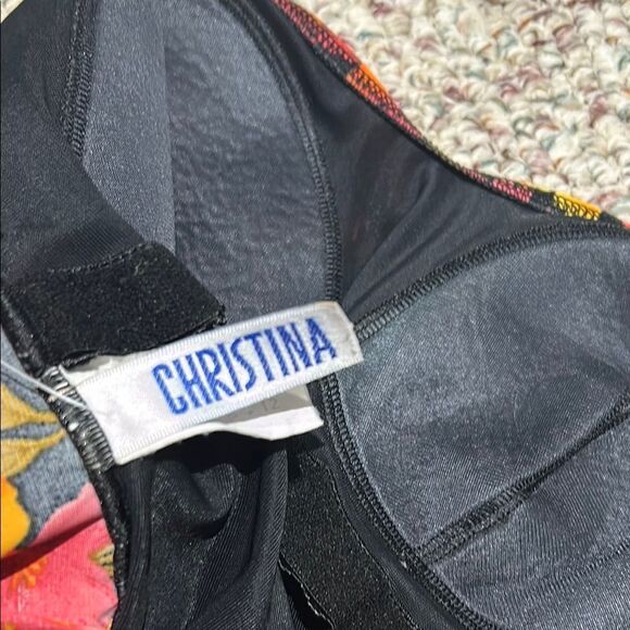 Vintage Christina One-Piece Swimsuit Autumn Floral Print, Size M/L Retro Bathing - Picture 2 of 3